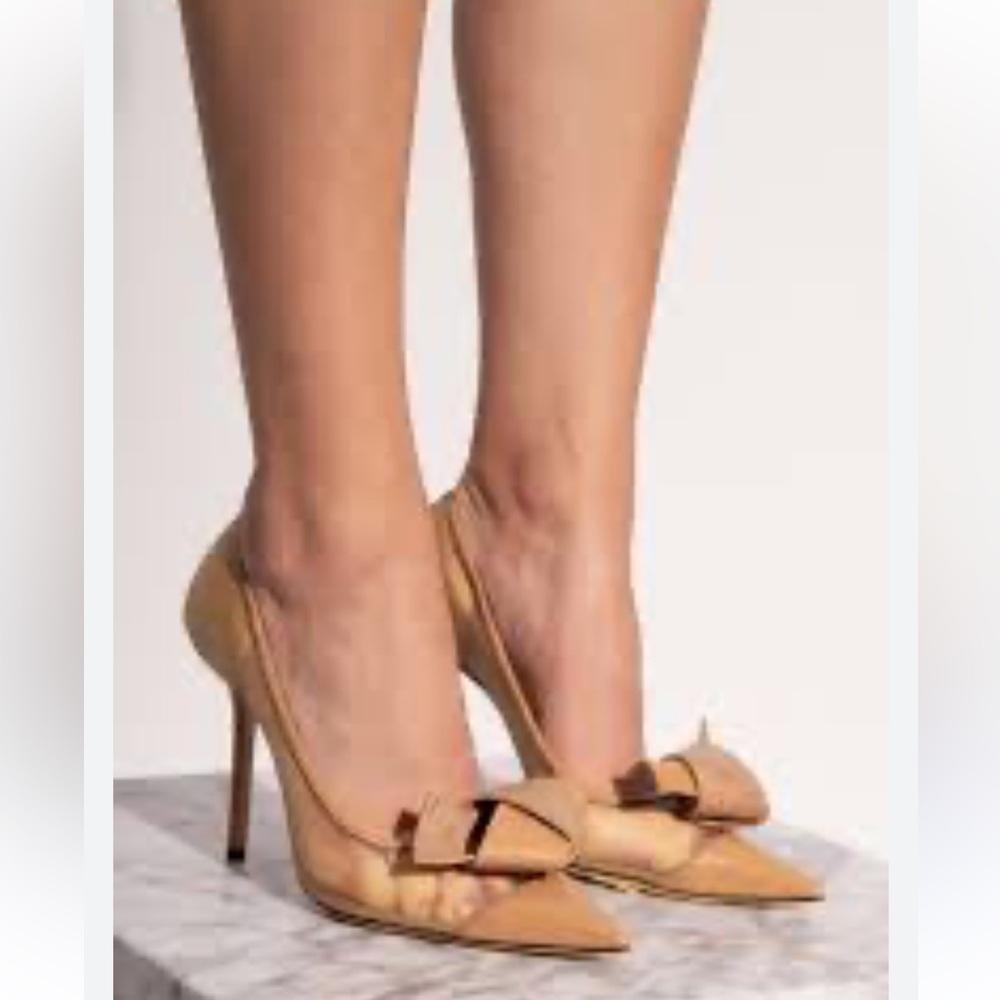 Jimmy Choo Tan Pointed Toe Heels - Picture 6 of 15